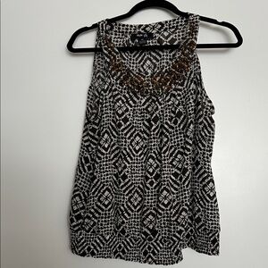 Style & Co. Black and White Geometric Tank Top